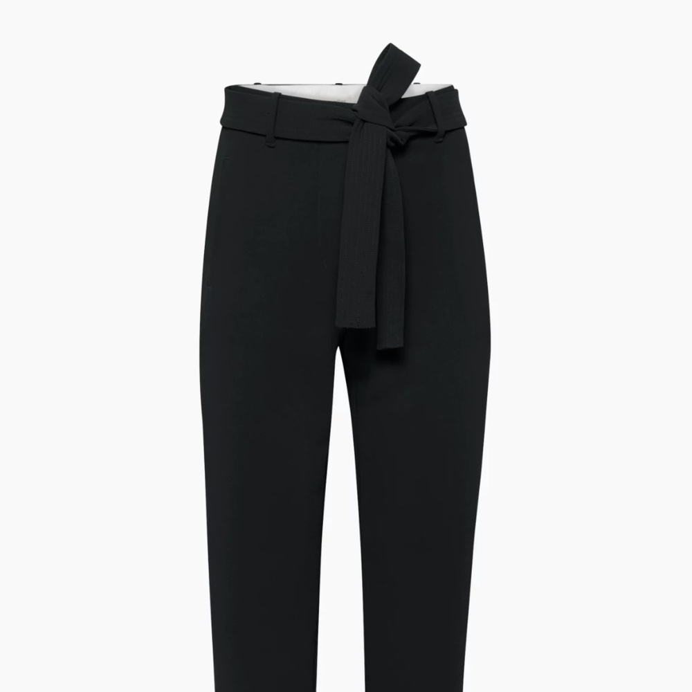 Aritzia Wilfred Tie-Front Pant Japanese Crepe Black 2 - MEASUREMENTS IN LISTING